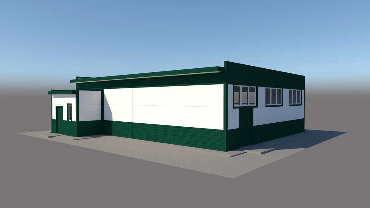 3D визуализация Магазин из сэндвич-панелей - фото 10