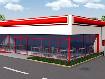 Придорожное кафе из сэндвич-панелей