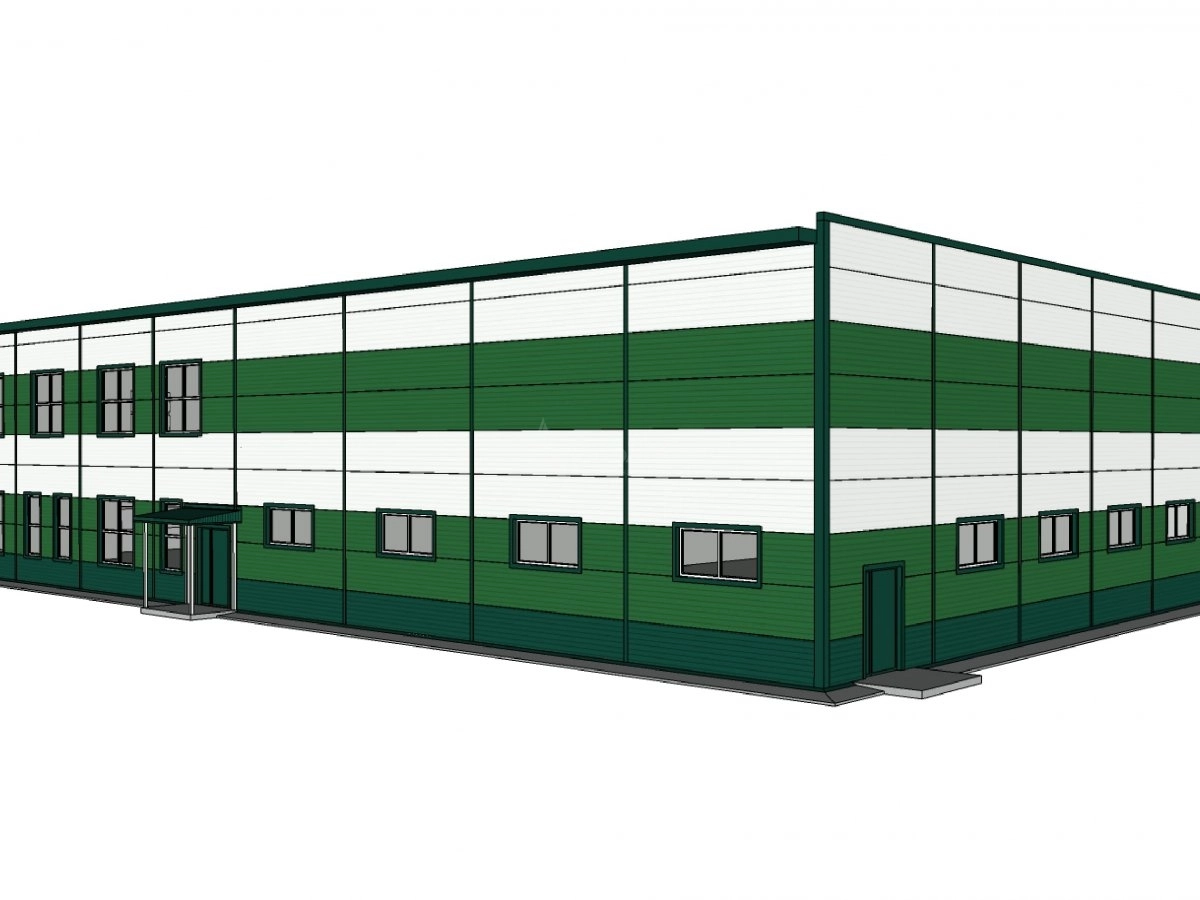 3D визуализация Офисно-складское здание из сэндвич-панелей - фото 10