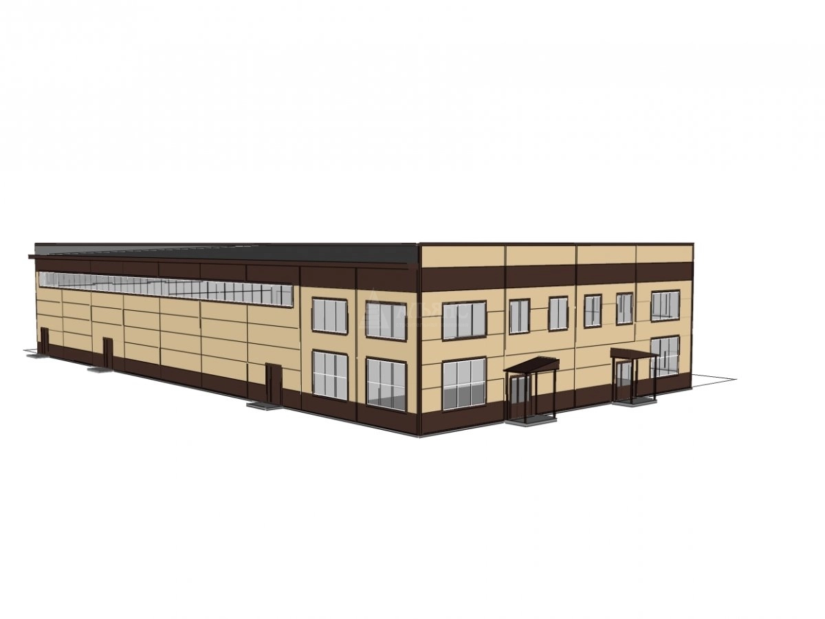 3D визуализация Производственно-деловой комплекс из сэндвич-панелей - фото 8